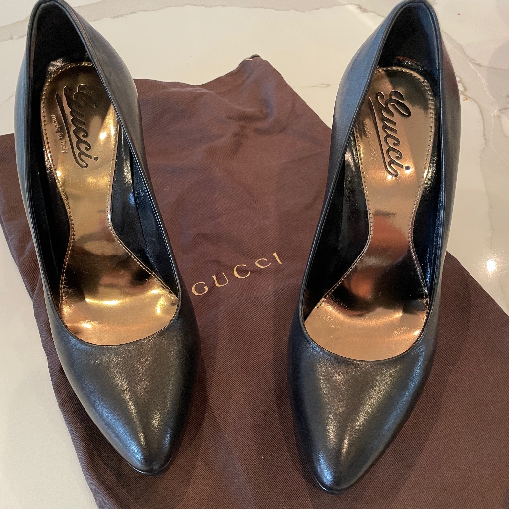 Amazing Gucci Nappa Steve Black Platform Pumps 38 $600